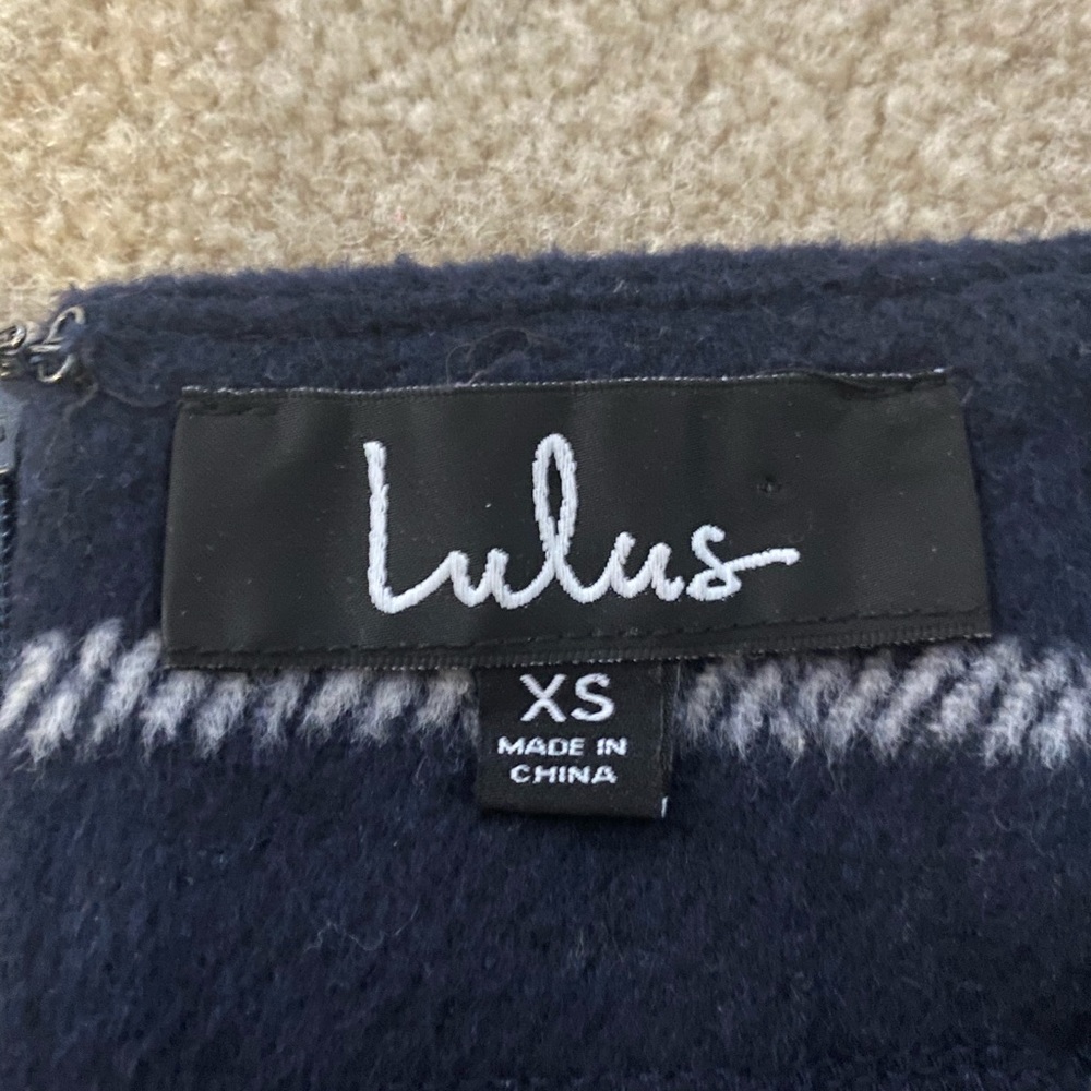 Lulu’s Spence Navy Blue Plaid Mini Skirt - Picture 6 of 6